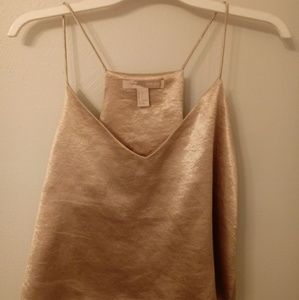 Metallic gold crop tank